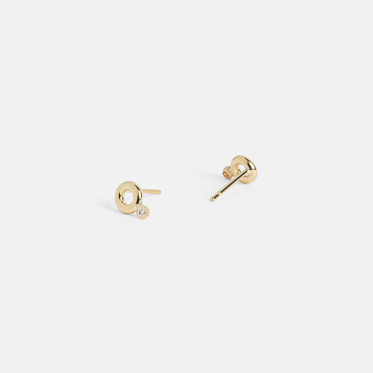 Pala Unique Earrings 14k Gold set with White Diamonds By SHW Fine Jewelry NYC