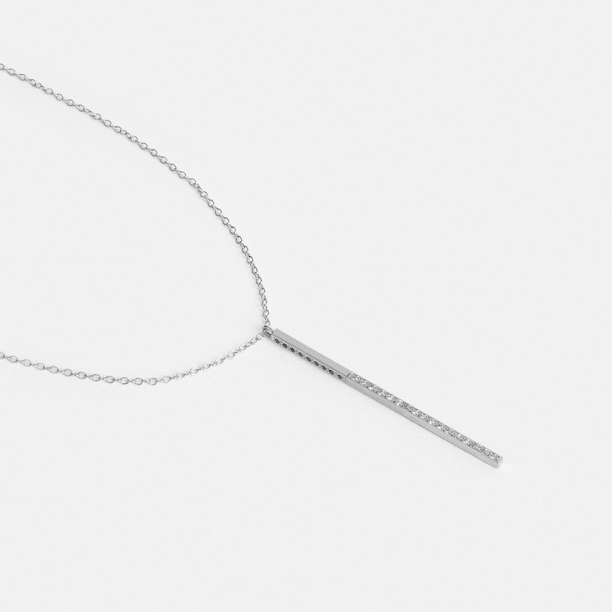 Tada Designer Necklace in 14k White Gold set with Black and White Diamonds By SHW Fine Jewelry NYC