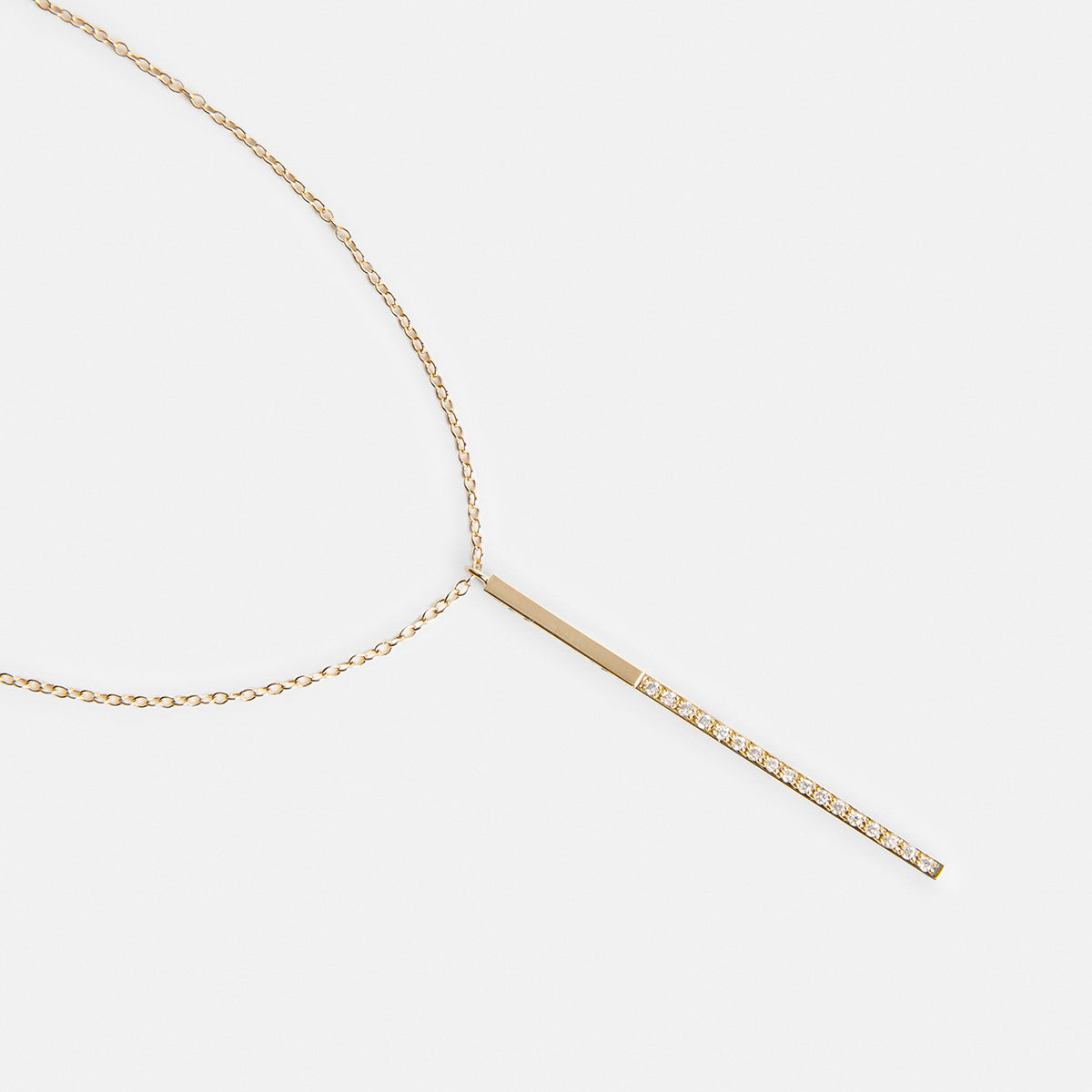 Tada Unconventional Necklace in 14k Gold set with Black and White Diamonds By SHW Fine Jewelry NYC