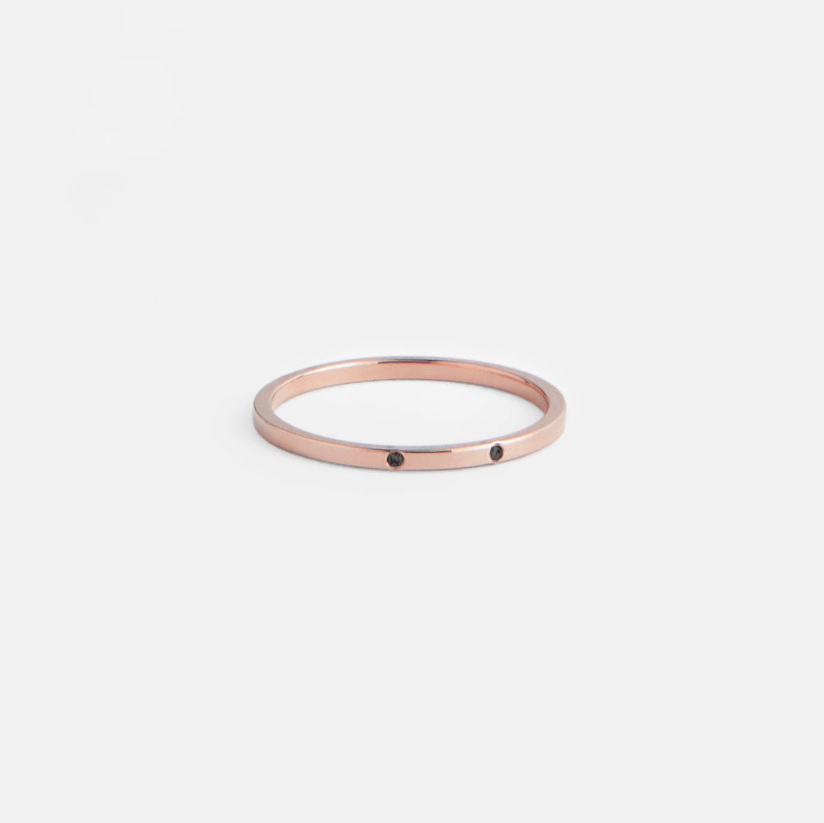 Contemporary Statement Ring with 2 small white ethical mined diamonds in solid 14, 18 karat gold by SHW cool fine jewelry store in NYC