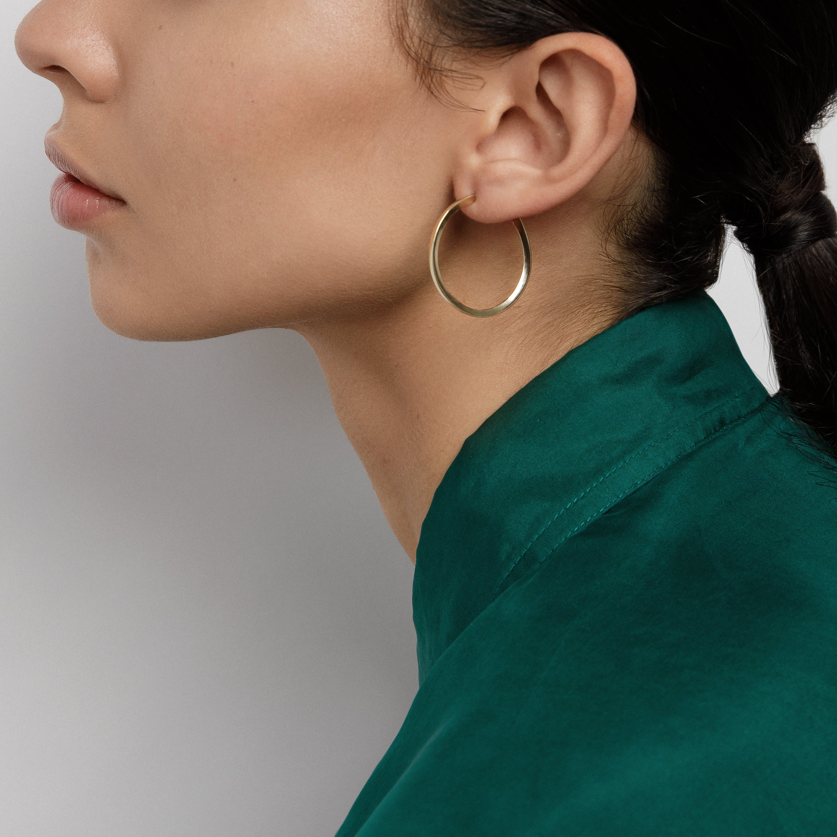 Large Kai Designer Hoops in 14k Gold By SHW Fine Jewelry NYC