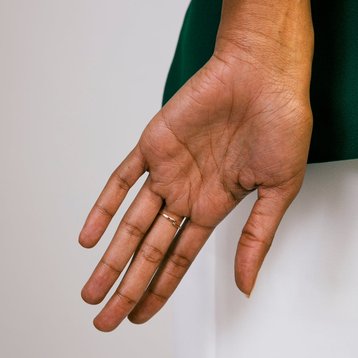 Pili Unique Ring in 14k Gold set with White and Black Diamonds By SHW Fine Jewelry NYC