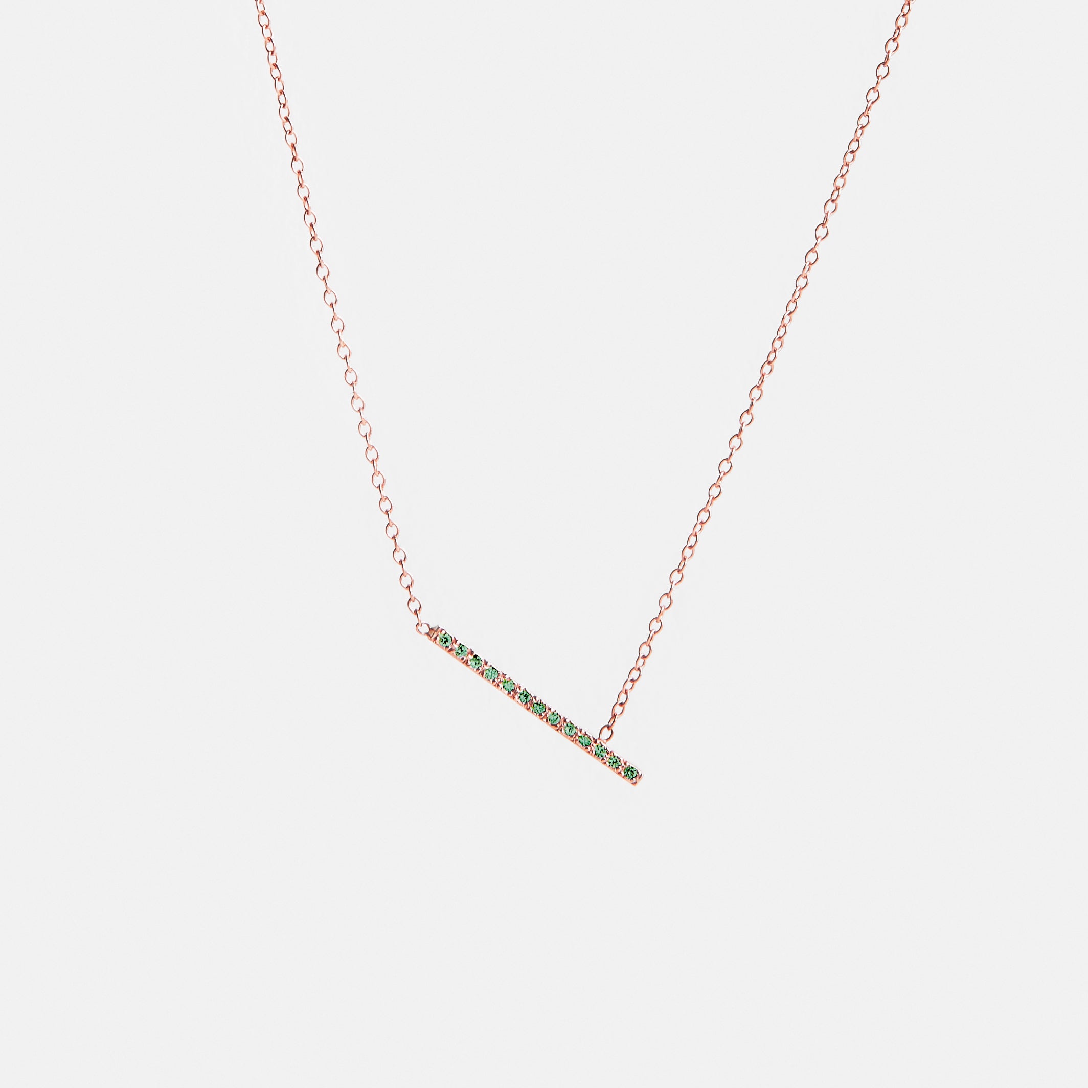 Tira Designer Necklace in 14k Gold set with Emeralds By SHW Fine Jewelry NYC