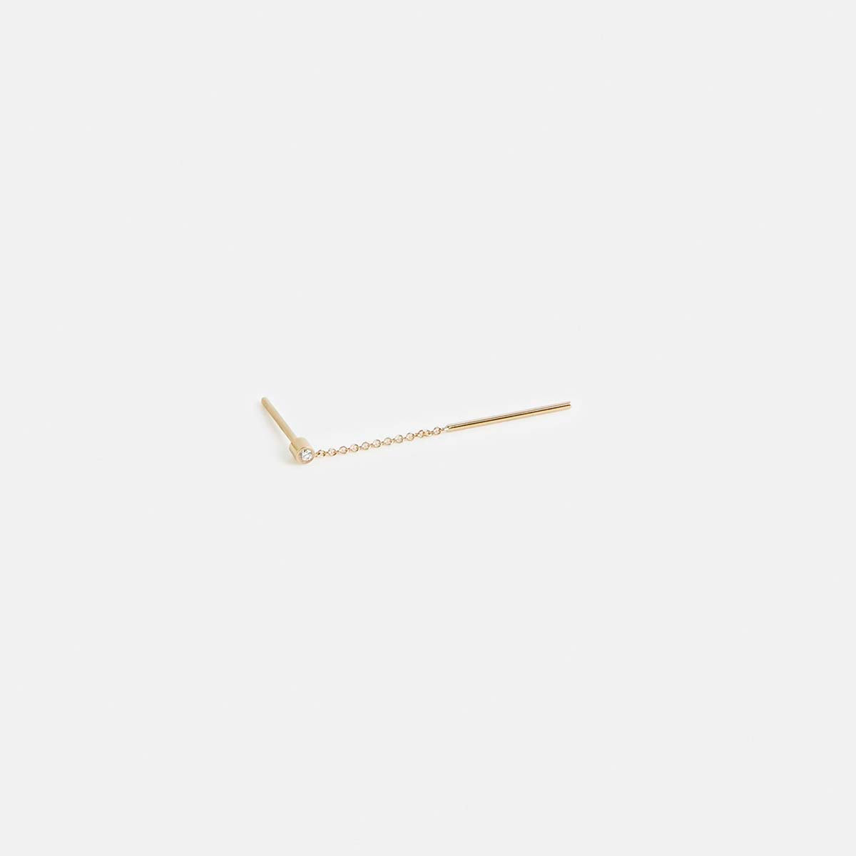Viso Unique Drop Earring in 14k Gold set with White Diamond By SHW Fine Jewelry NYC