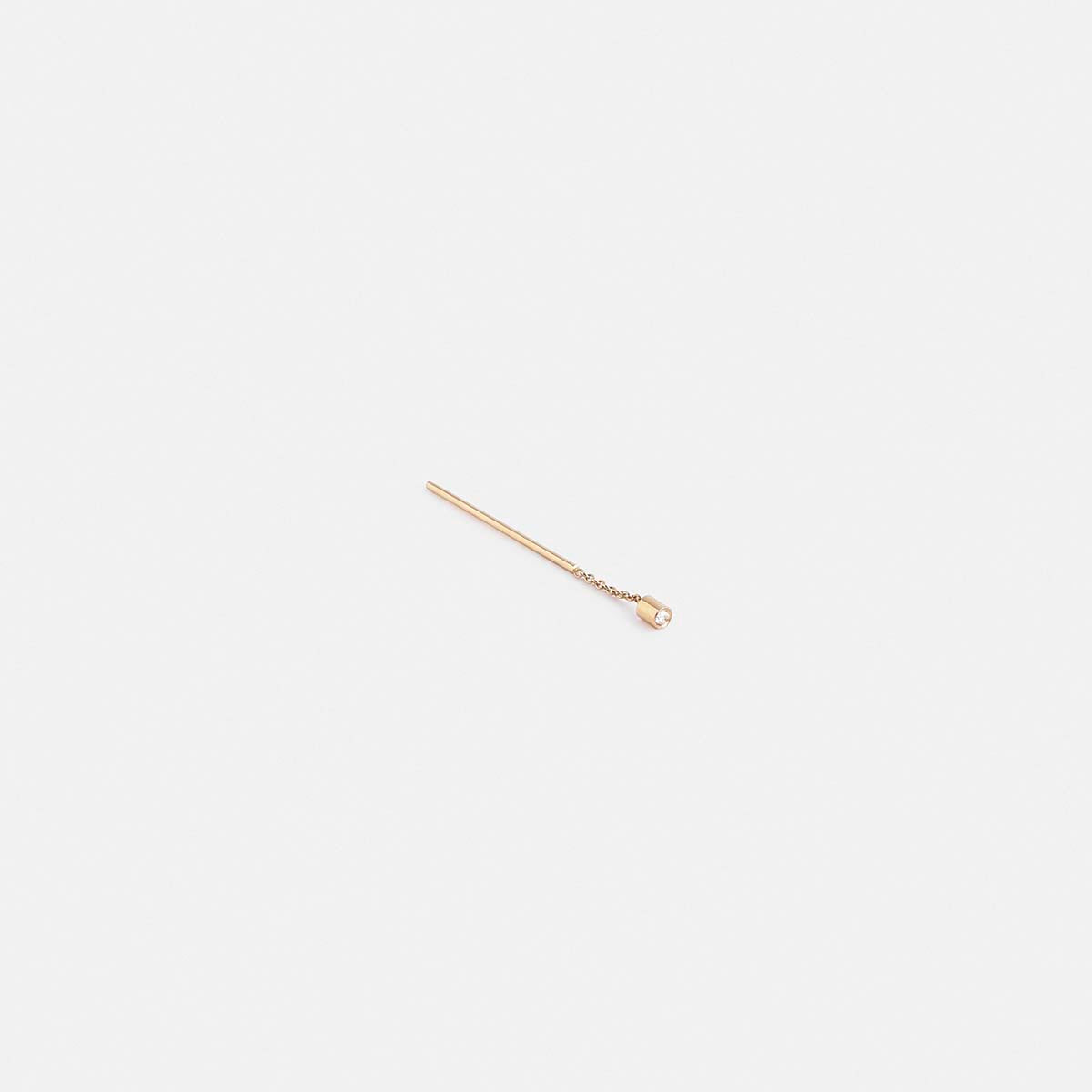 Lini Short Handmade Pull Through Earrings 14k Gold set with White Diamonds By SHW Fine Jewelry NYC