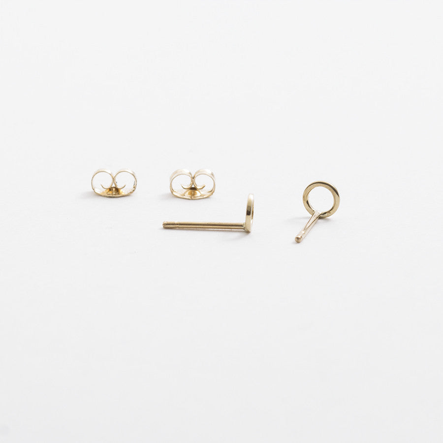 Rala Unique Circle Stud Earrings 14k Gold By SHW Fine Jewelry New York CIty