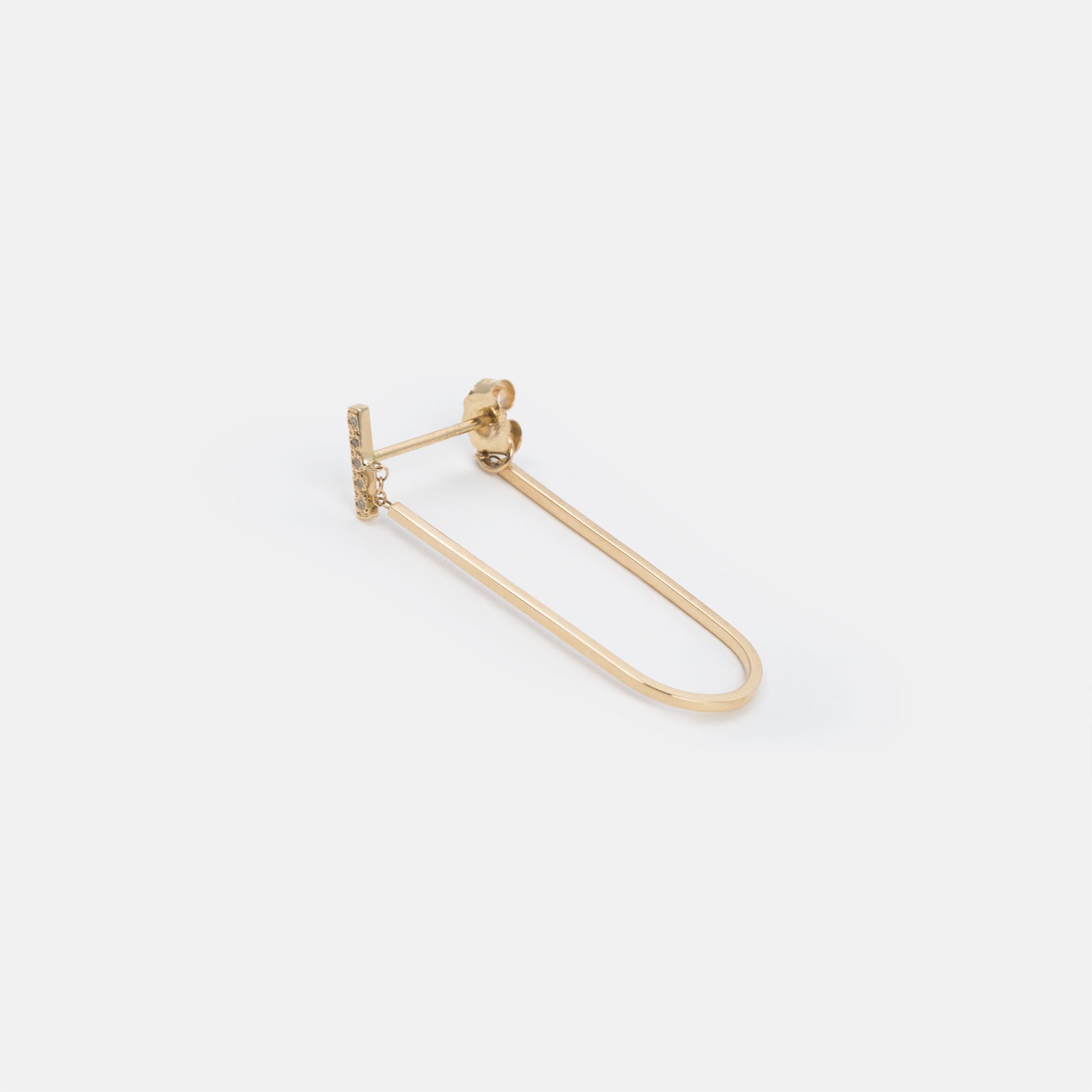 Long Turi Delicate Dangle Earring 14k Gold set with White Diamonds By SHW Fine Jewelry NYC