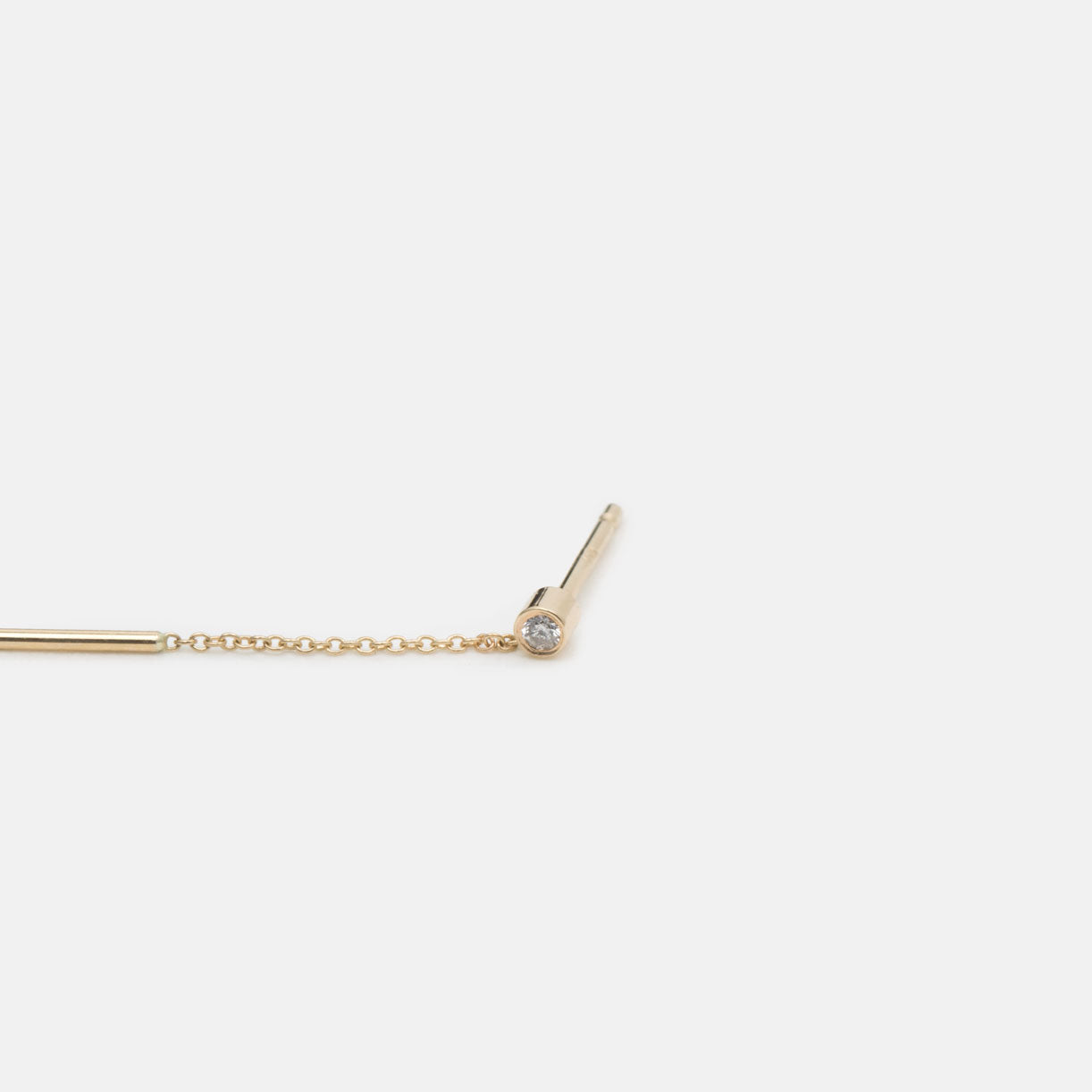 Viso Designer Drop Earring in 14k Gold set with White Diamond By SHW Fine Jewelry NYC