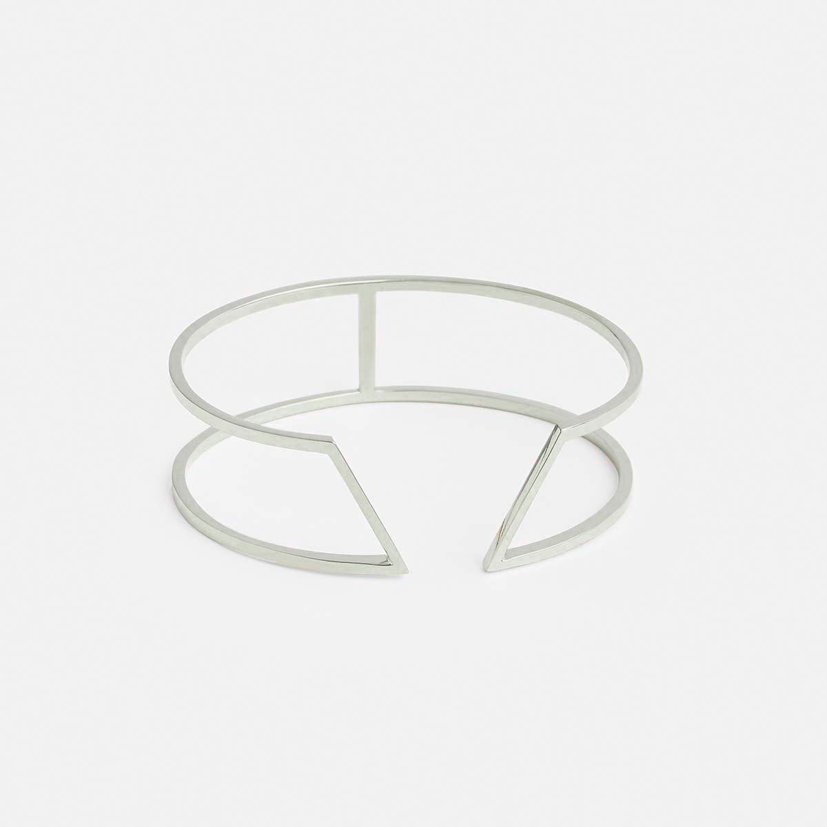 Dara Unique Cuff Bracelet in White Brass By SHW Fine Jewelry NYC