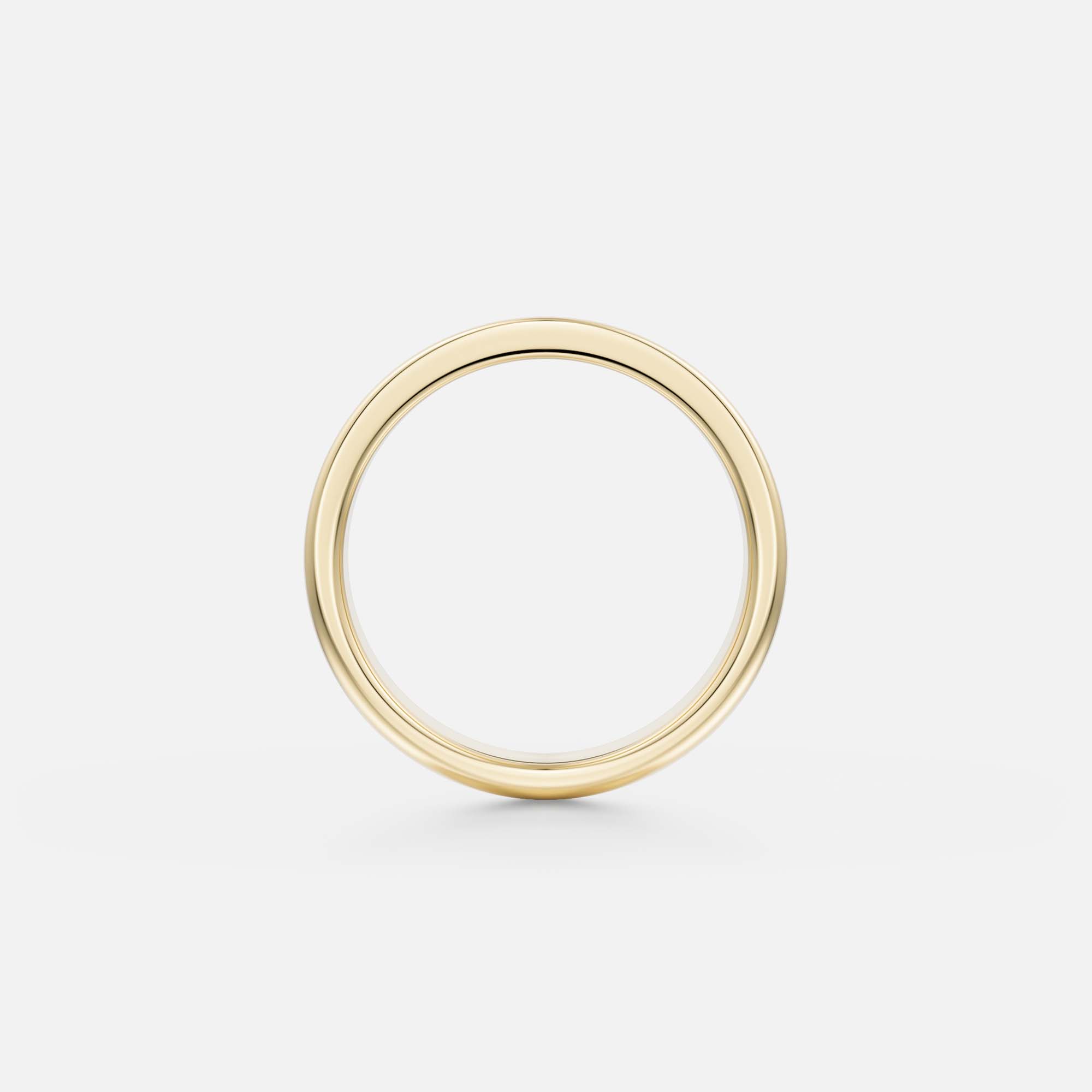 5mm dual profile gold ring with contrasting flat and domed edges