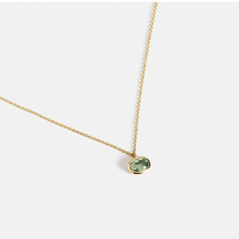 Dana Necklace with Light Green Sapphire