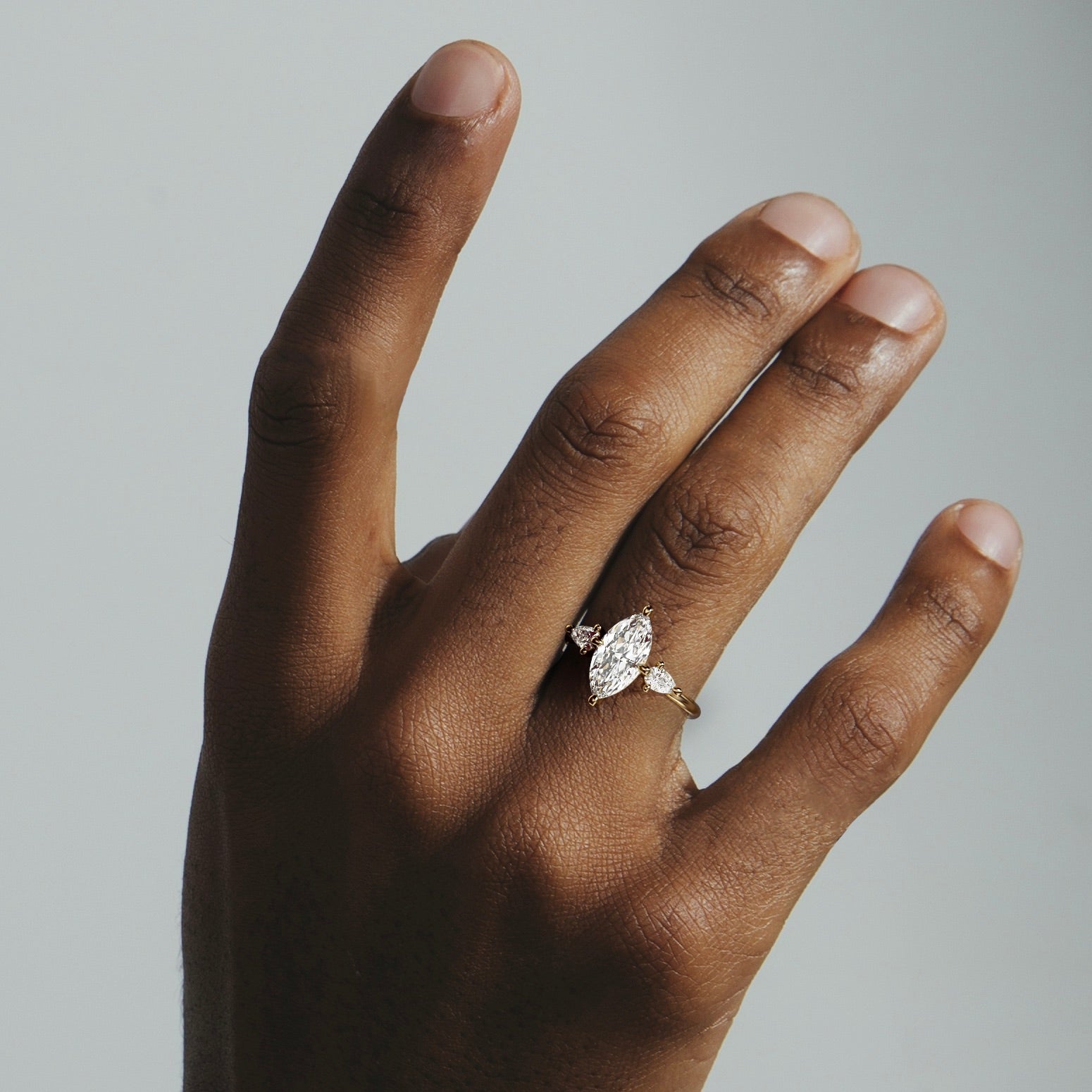Timeless Modern Three-Stone Ring style with one two three carat emerald ruby sapphire in 14k 18k yellow white rose gold by SHW jewelry NYC
