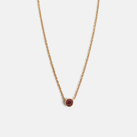 Fine chain necklace with vibrant round green peridot in 14k 18k solid gold, birthstone for August by SHW jewelry Manhattan