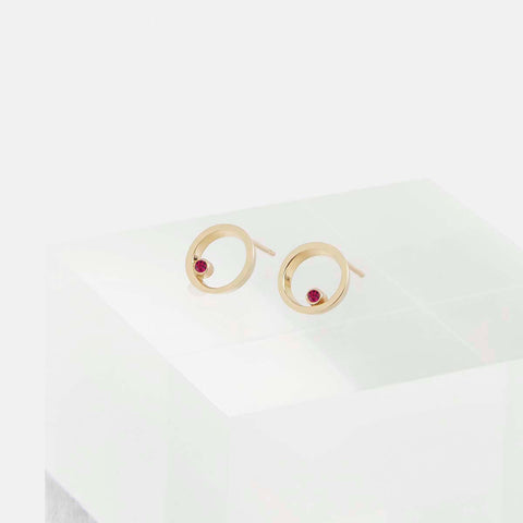 Ila Earrings with Rubies