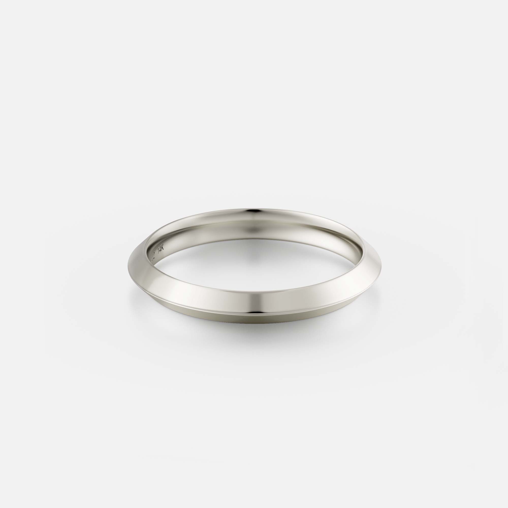 2mm Minimal Stacking Knife Edge Taper Unisex Wedding Ring for men and women in solid 14k, 18k gold, platinum by SHW fine jewelry shop in NYC