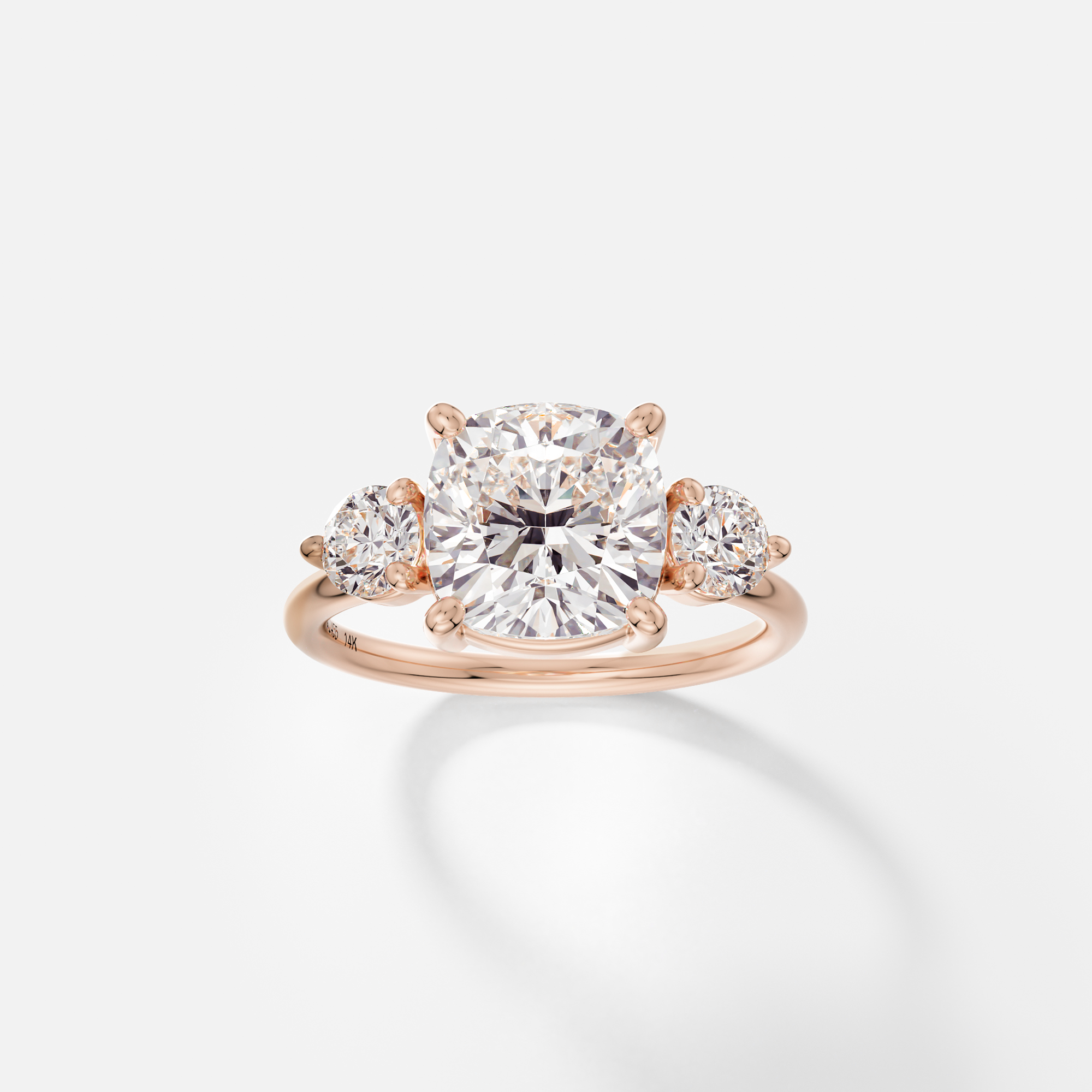 Cluster cushion cut engagement ring with round side stones sapphire ruby diamond 14k 18k gold platinum SHW Jewelry NYC