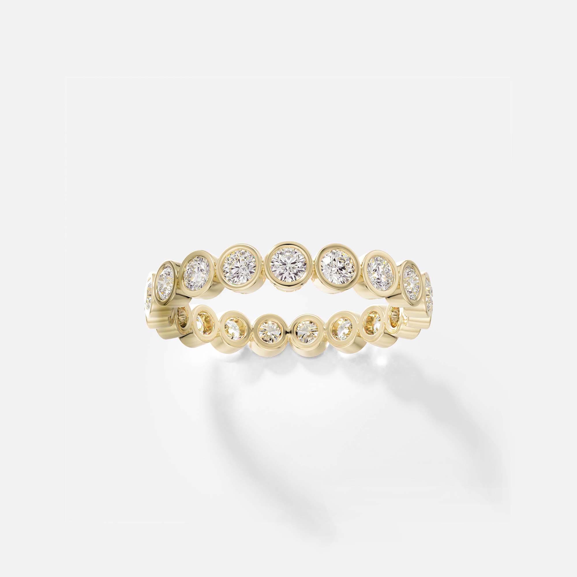 Eternity ring with round diamonds, lab-grown or natural 14k 18k gold platinum SHW Fine Jewelry NYC