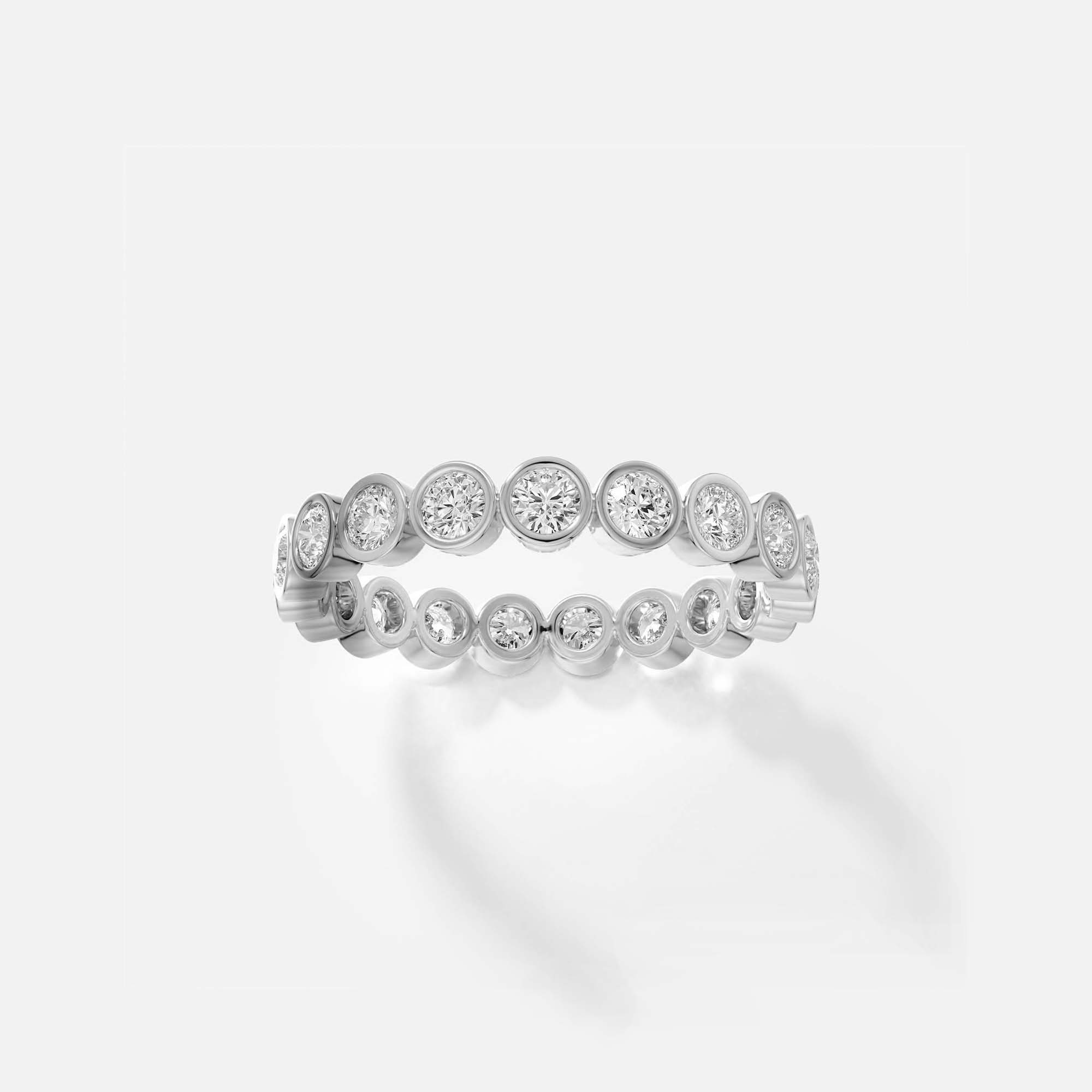 Elegant eternity band with round diamonds, lab-made or natural 14k 18k gold SHW coolest fine jewelry store