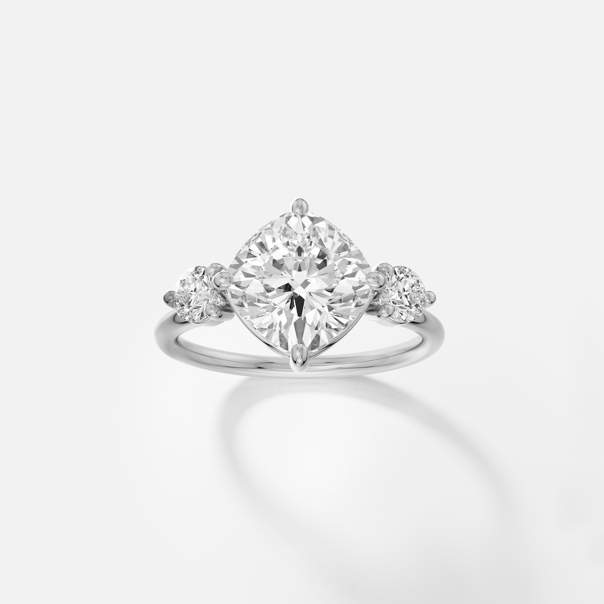 Dainty Stacking Unique Three-stone square cushion Engagement Ring sapphire emerald ruby diamonds 14k 18k gold SHW NYC fine jewelry stores