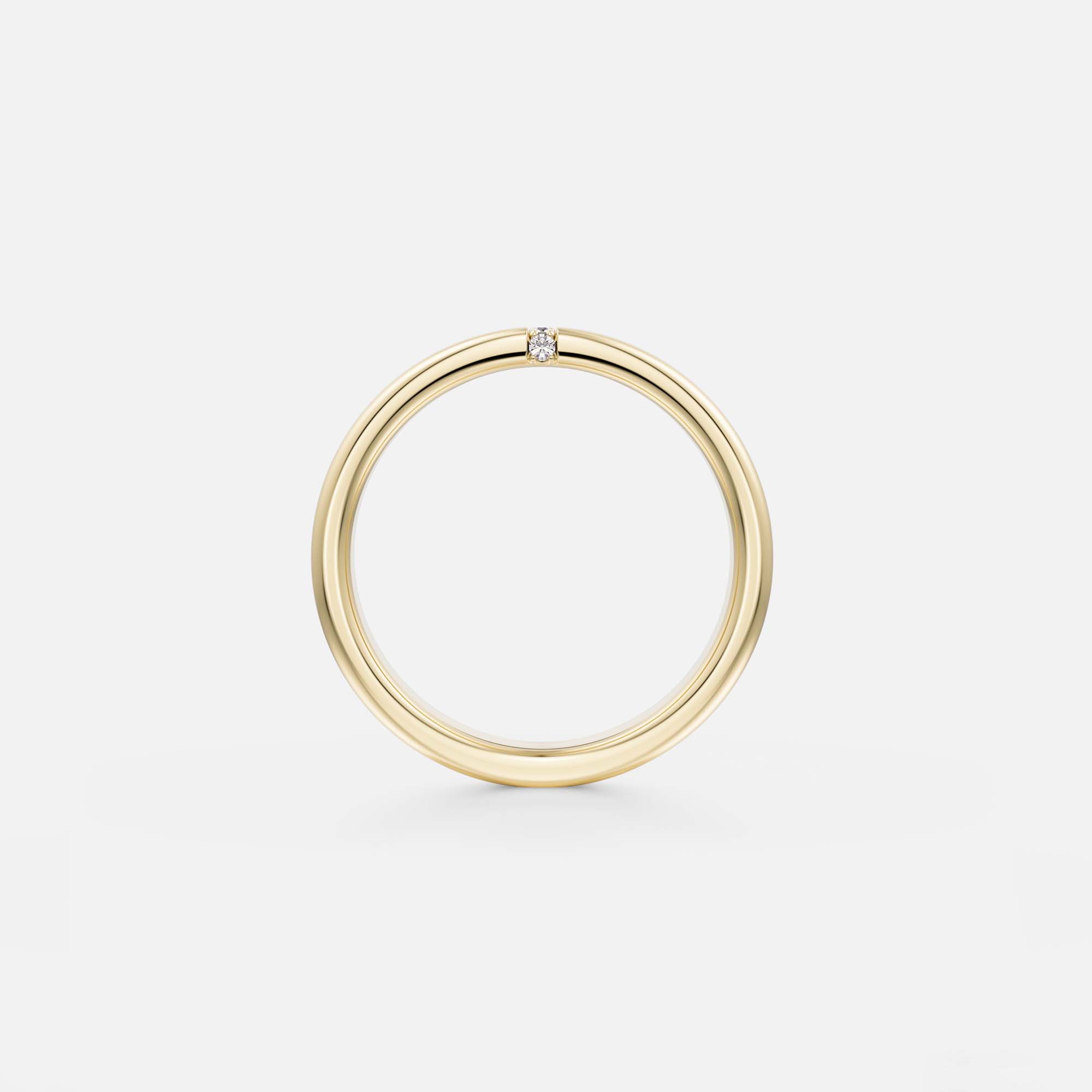 5mm flat gold band with five pavé diamonds set vertically