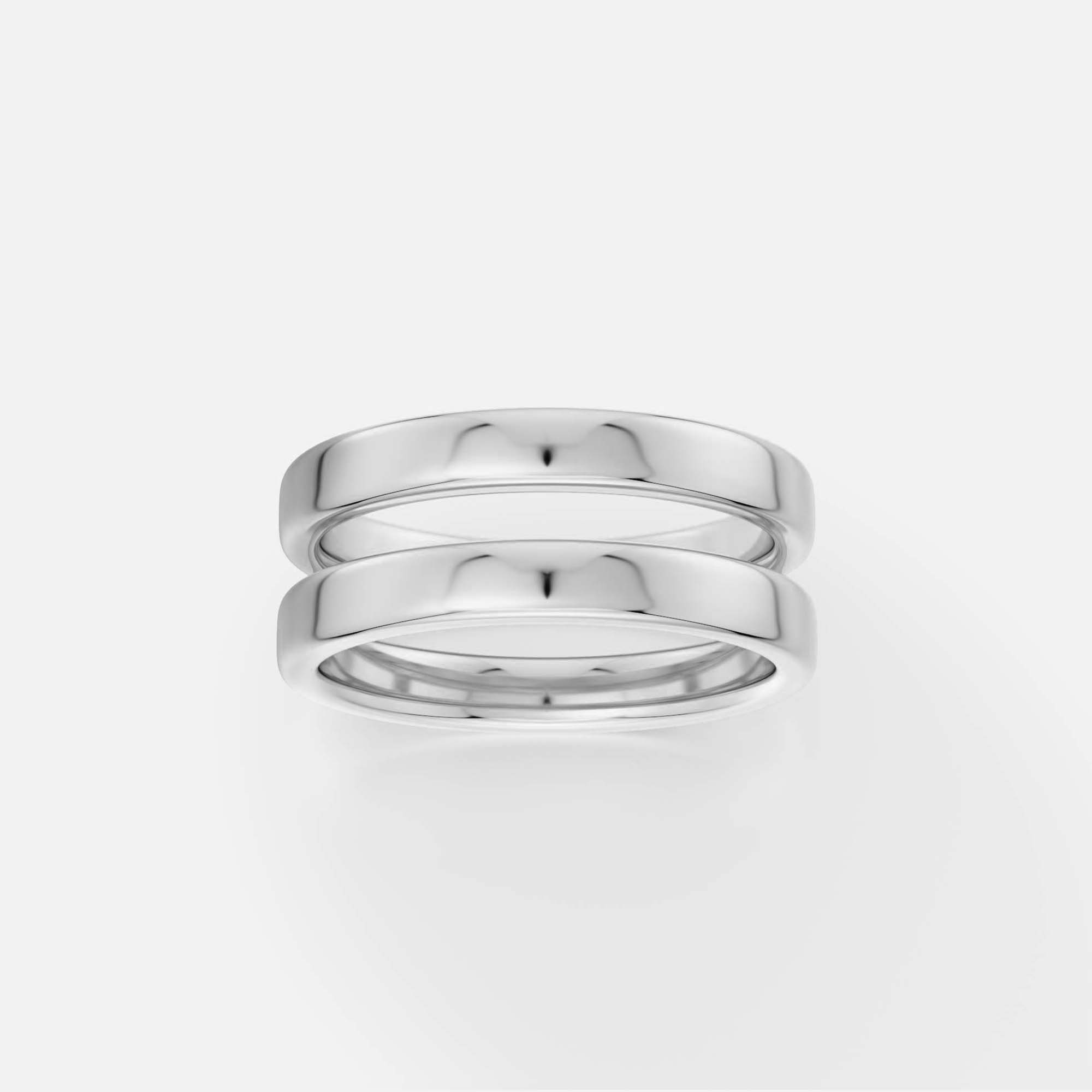 Elegant flat double band wedding ring, perfect for a bold stacked look 14k 18k gold SHW best jewelry stores NYC