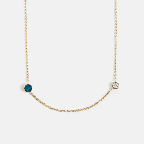 Sena Necklace with London Blue Topaz and Diamond