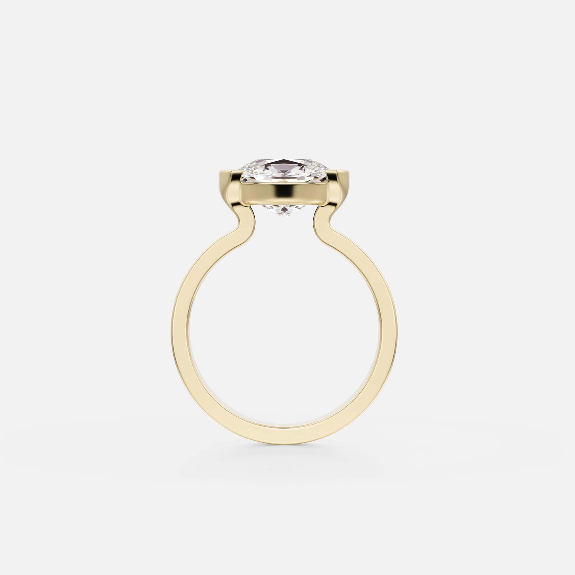 Unique Suspended Engagement Ring Setting with East West Cushion Blue Green Teal Sapphire in 14 karat 18 karat gold SHW New York City jewelry stores