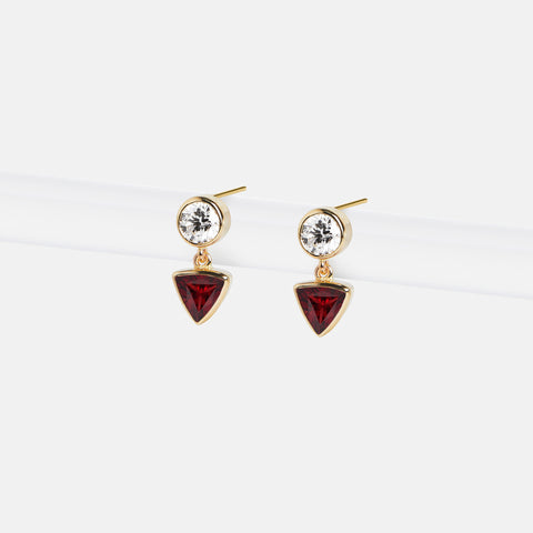 Supi Earrings with Garnets