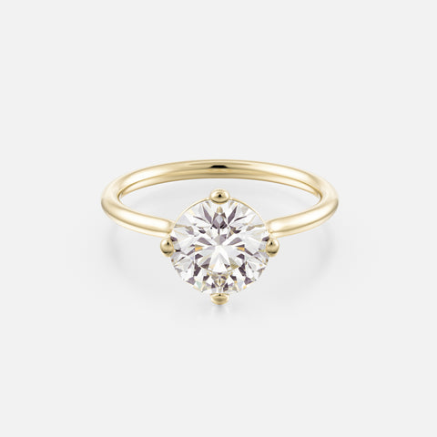 Veli Round Band with Round Simple Natural Mined Earth Created Diamond  Engagement Ring Setting in recycled 14k Gold or platinum by SHW Fine Jewelry NYC