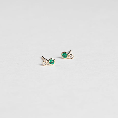 Kiki Handmade Earrings in 14k Gold set with Emeralds by SHW Fine Jewelry New York City