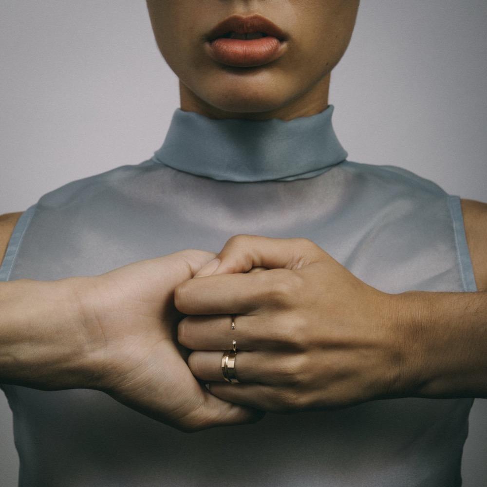 Olva Alternative Ring in 14k Gold set with White Diamonds by SHW Fine Jewelry New York City