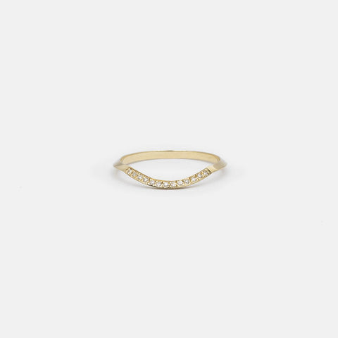 Arba Unique Ring in 14k Gold set with White Diamonds By SHW Fine Jewelry NYC