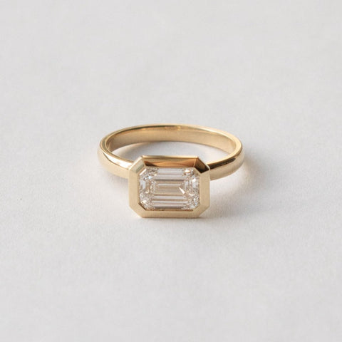 Unique Vilke Ring in 14k Yellow Gold With 1.02ct Lab-grown Diamond made in NYC by SHW fine Jewelry