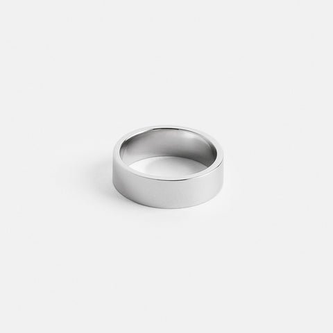 Platinum 6mm flat profile ring with smooth polished finish