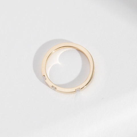 Erda Unique Ring in 14k Gold set with White Diamonds By SHW Fine Jewelry New York City