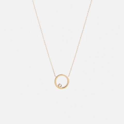 Ila Designer Necklace in 14k Gold set with White Diamond By SHW Fine Jewelry NYC