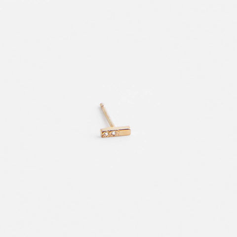 Olko Designer Stud Earring in 14k Gold set with White Diamonds By SHW Fine Jewelry NYC