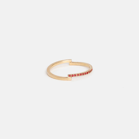 Para Delicate Ring in 14k Gold set with Rubies By SHW Fine Jewelry NYC