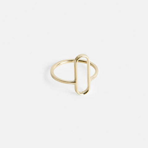 Rengi Unconventional Ring in 14k Gold by SHW Fine Jewelry Stacking Large Kaya Ring in 14k Gold set with Ruby by SHW Fine Jewelry in NYC