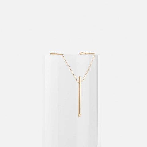 Ossu Thin Necklace in 14k Gold set with White Diamonds By SHW Fine Jewelry NYC