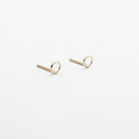 Rala Minimal Circle Stud Earrings 14k Gold By SHW Fine Jewelry NYC