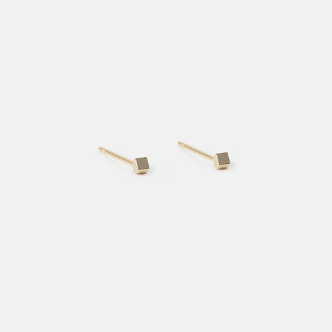 Small Designer Kubas Studs in 14k Gold By SHW Fine Jewelry NYC