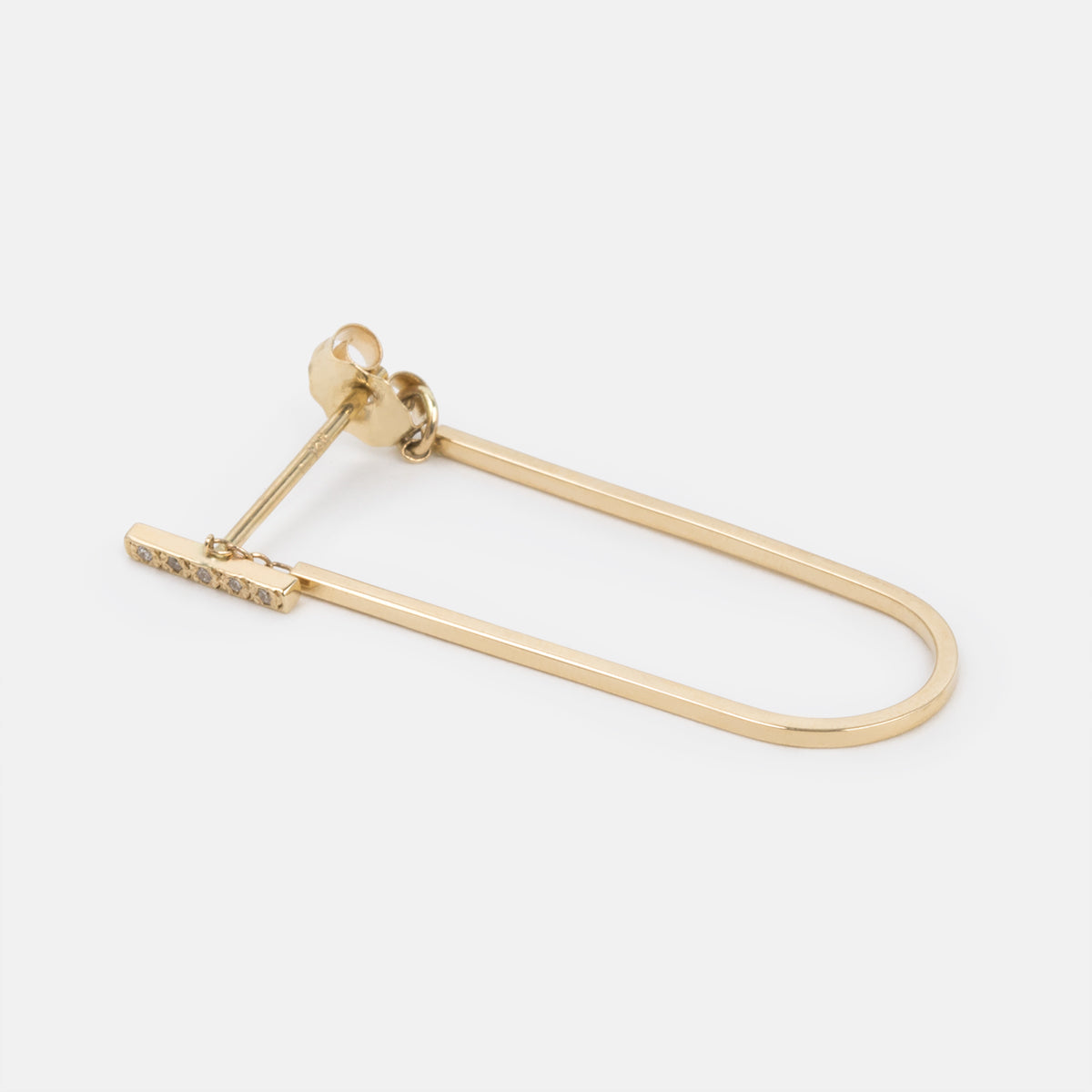 Long Turi Thin Dangle Earring 14k Gold set with White Diamonds By SHW Fine Jewelry NYC